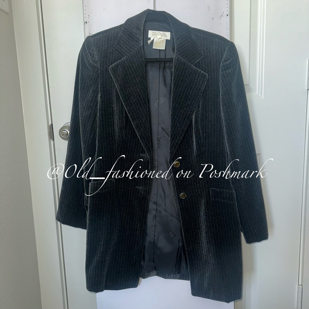 Escada Velvet Pinstripe Blazer
